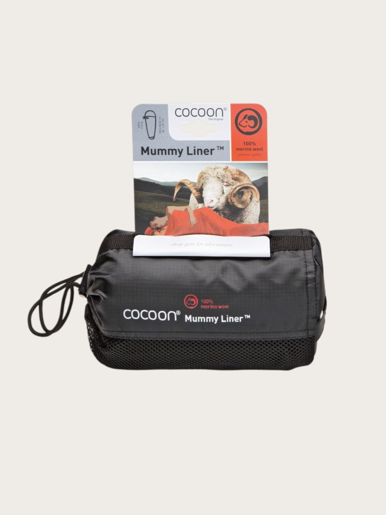 Cocoon Mummy Liner 100% Merino Wool